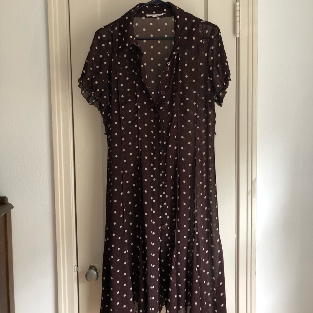 Brown polka dot dress